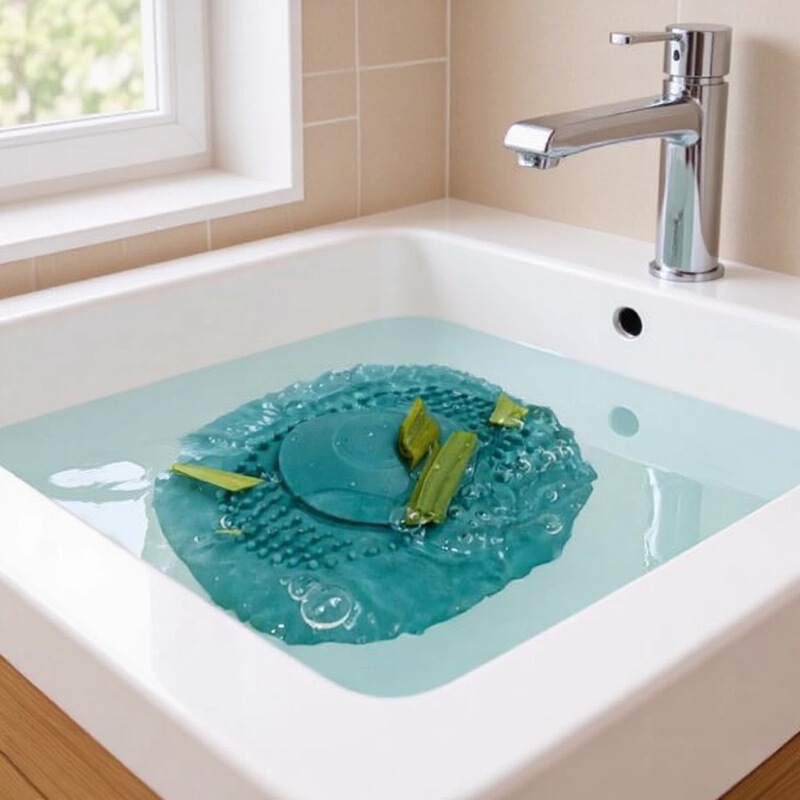 Anti-Clogging Device for Sinks, Washbasins, Bathroom Tubs, Drain Outlets, and Floor Drains with Hair Filter Net