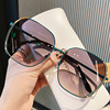 Metal sunglasses, fashionable glasses solar-powered, Korean style, fitted, 2021 collection