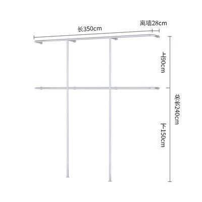 더블 레이어 길이 350*높이 240CM 스테인레스 스틸 브러시드 실버