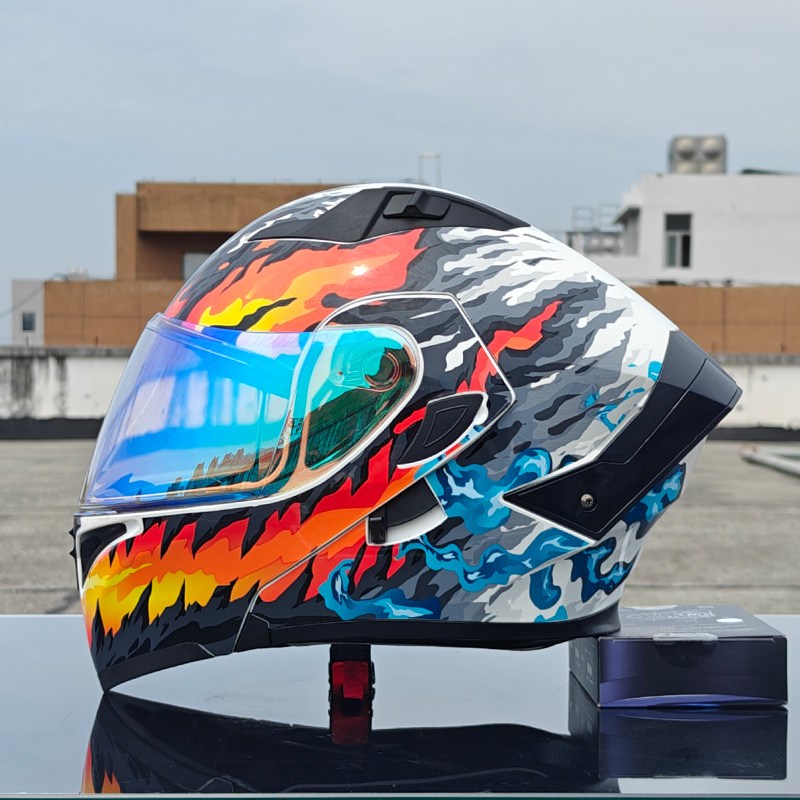 Orz nuevo casco de motocicleta casco para hombre casco para mujer locomotora casco completo Xia 3C certificado doble lente cuatro estaciones universal