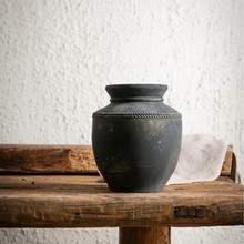 中古风陶罐复古陶瓷花瓶禅意做旧日式花器侘寂风花盆客厅落地摆件