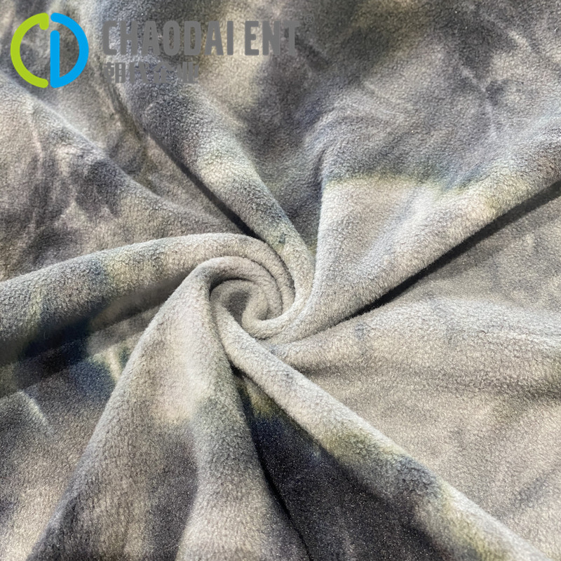 RPET扎染双刷单摇摇粒绒 再生玩具毛毯卫衣面料