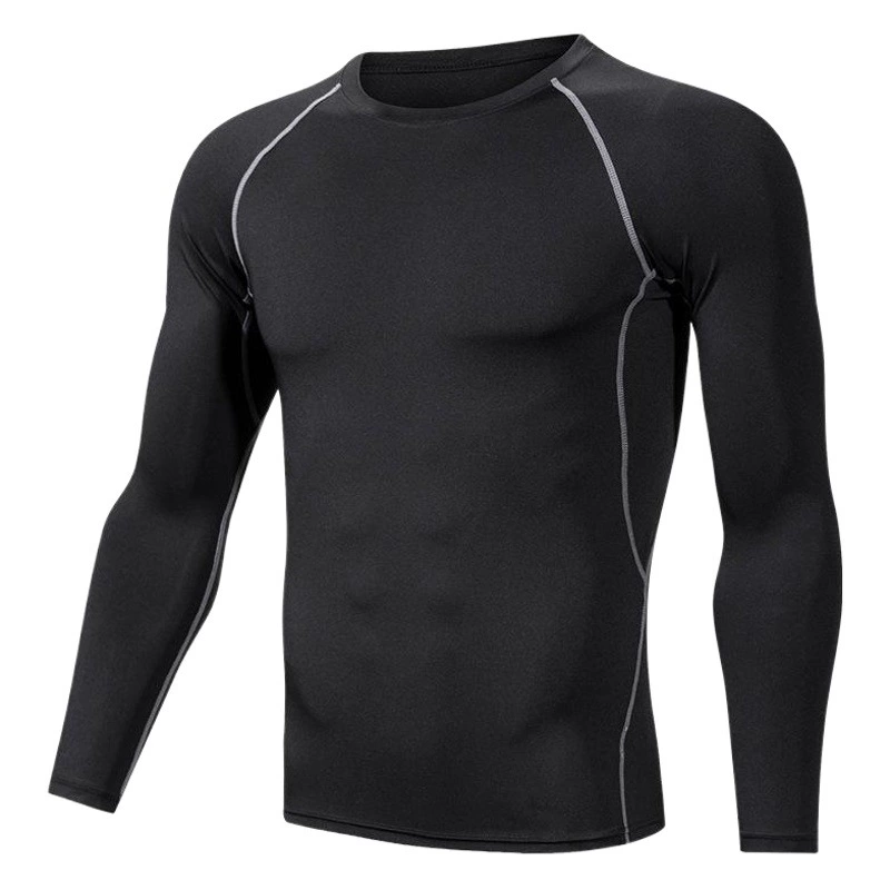Обтягивающий Топ, мужская спортивная одежда для бега, тренировок, быстросохнущая футболка, высокоэластичная тренировочная дышащая впитывающая Пот Нижняя рубашка