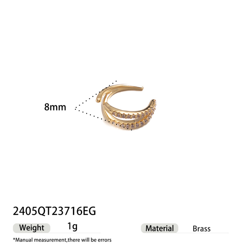 Lujo ligero, alta calidad, personalidad, pendientes irregulares, adornos de circón, diseño de apertura, clip de hueso de oreja de temperamento, nuevo estilo de moda