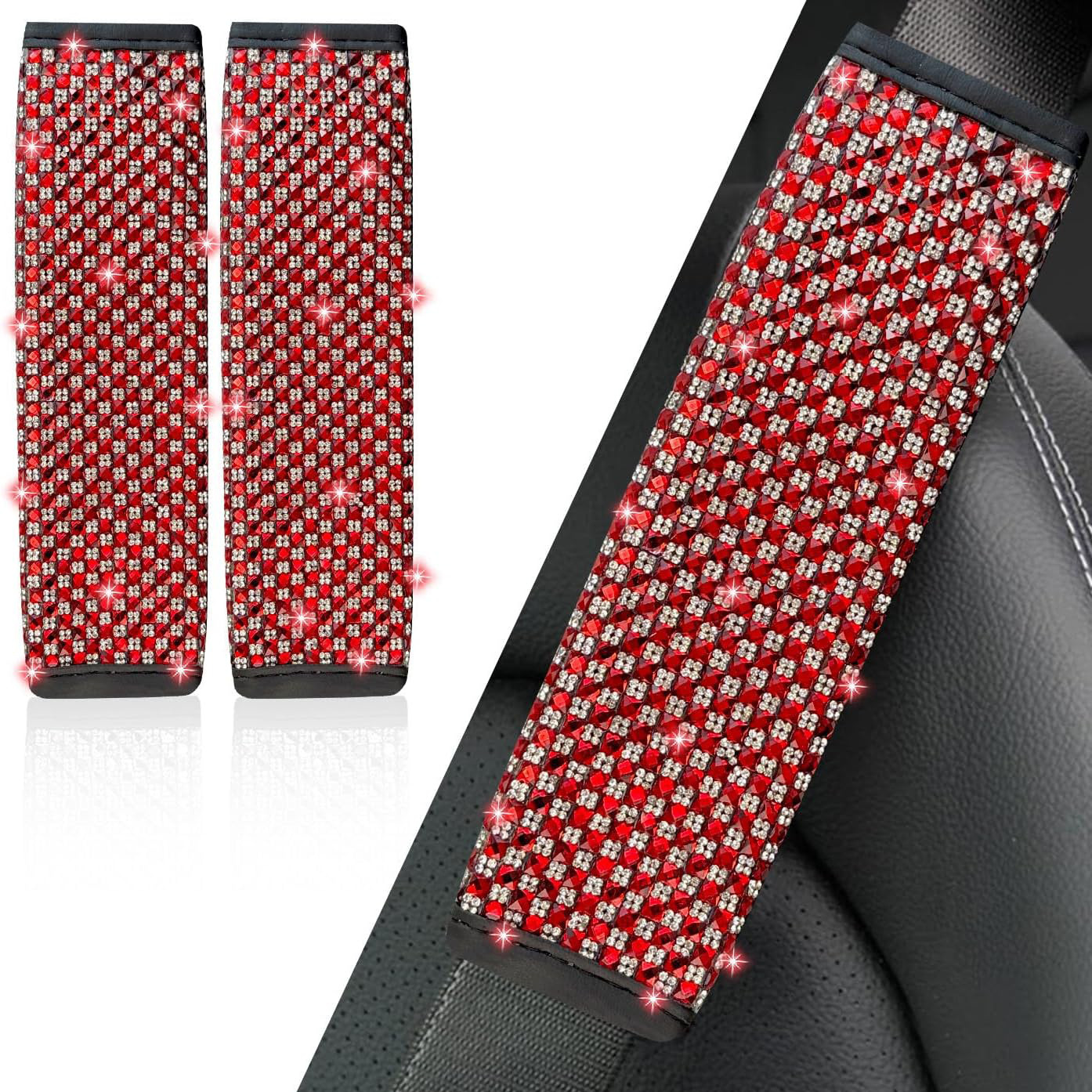 Car diamond steering wheel cover Amazon foreign trade car handle cover rhinestone with drill four seasons universal handle cover wholesale