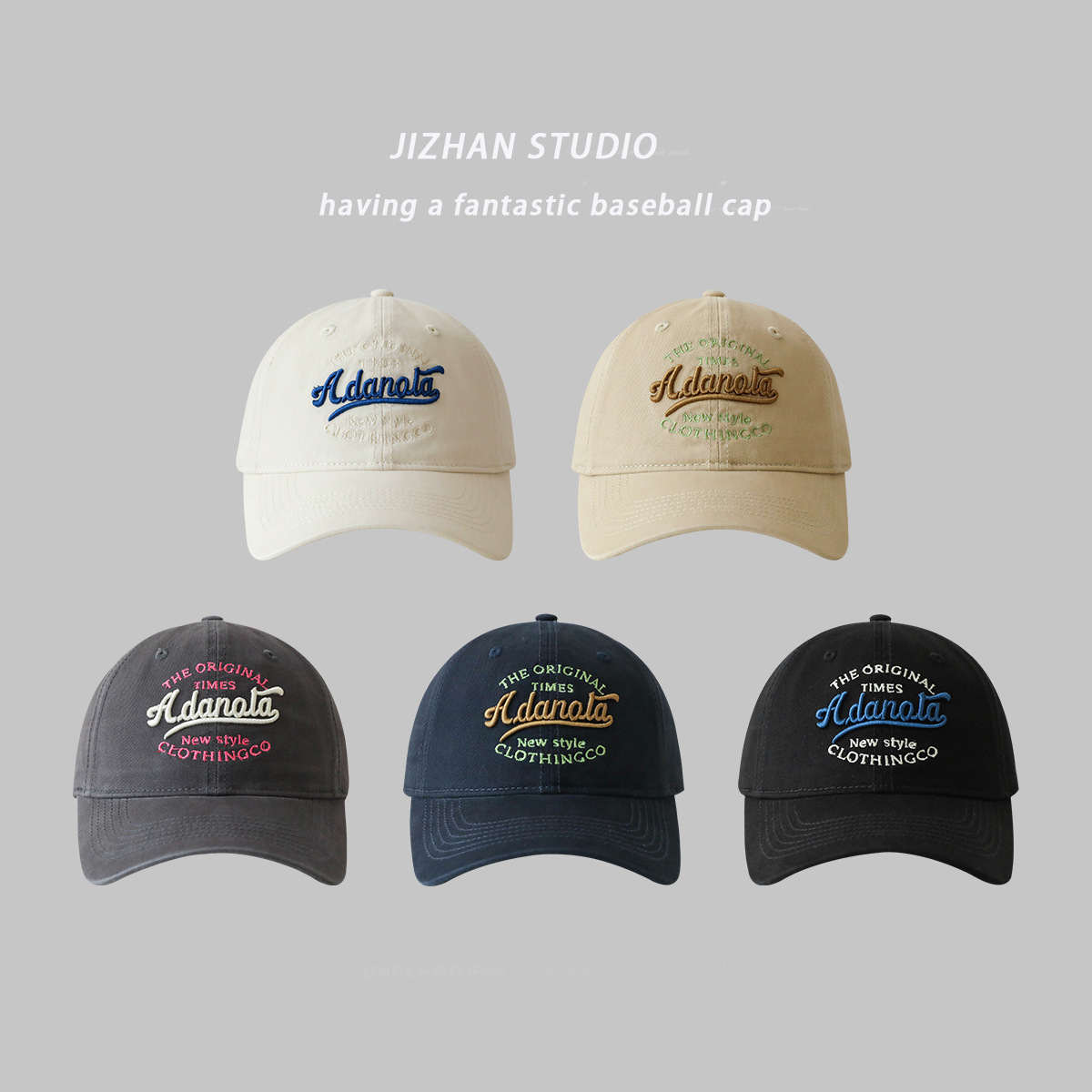 Nuevo sombrero de béisbol bordado tridimensional de moda sombrero de lengua de pato superior suave para hombres y mujeres algodón mostrando la cara pequeña beige ajustable