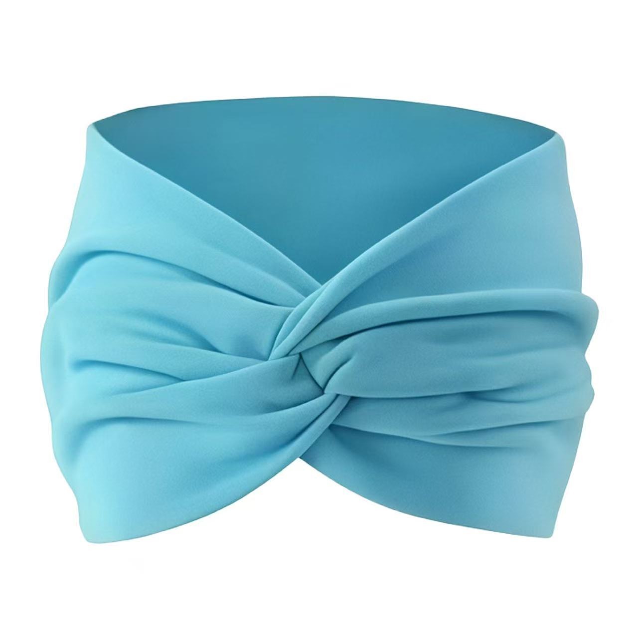 Europa y los Estados Unidos de color sólido banda de pelo deportiva ancho banda de pelo antiperspirante bandana de pelo yoga fitness banda de pelo deportiva absorción de sudor adornamiento para el pelo