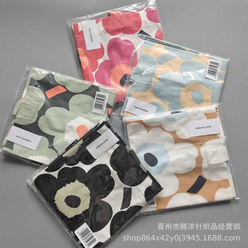 New Finnish Flower Marimekko Women's Canvas Shoulder Bag Large Capacity Eco-friendly Portable Shopping Bag