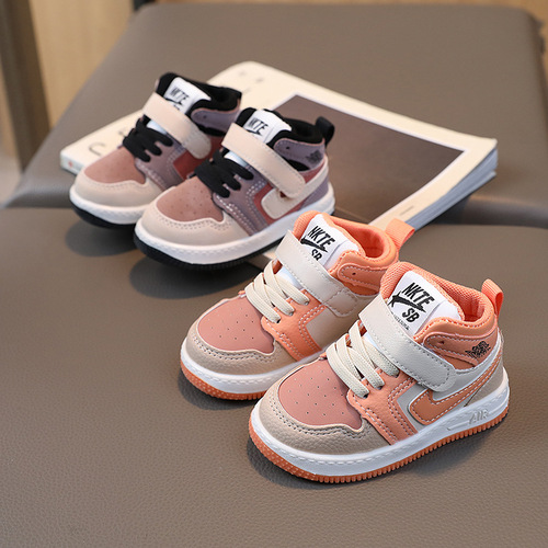 Children's shoes spring and autumn new baby shoes baby soft sole toddler shoes boys mid-top casual sneakers girls children's shoes