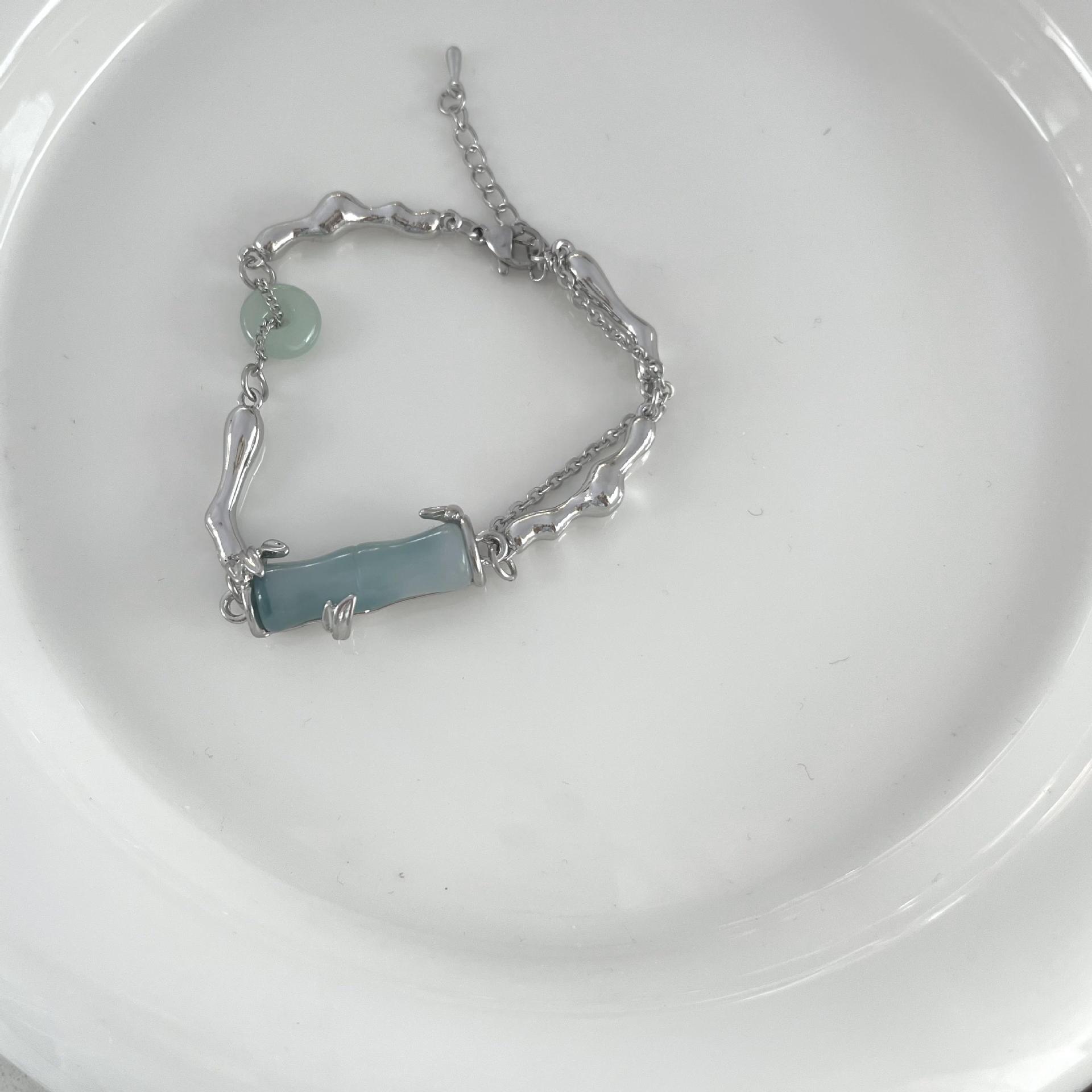 Chinoiserie Irregular Stainless Steel Plating Bracelets Necklace