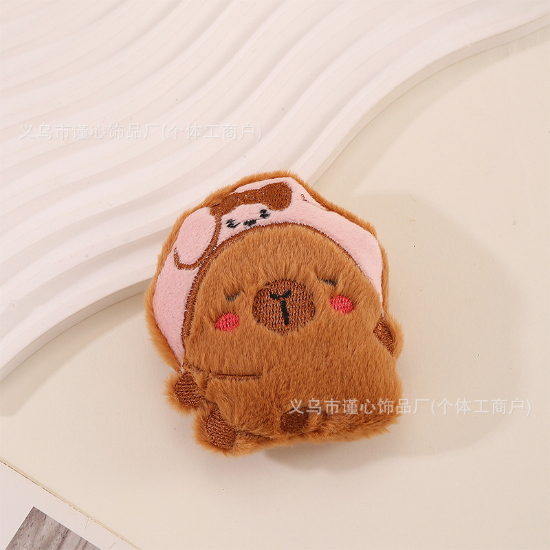 Nuevo lindo colgante de felpa Kapibala de dibujos animados creativos muñeco de carpincho bolso llavero pequeño colgante