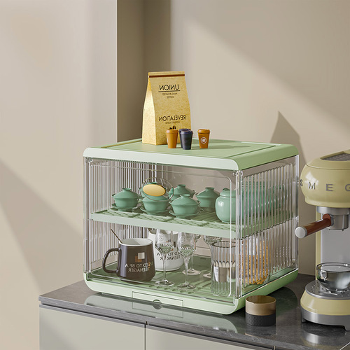 Coffee glass cup rack dust-proof household desktop disinfection cup holder tea cup multi-functional storage rack