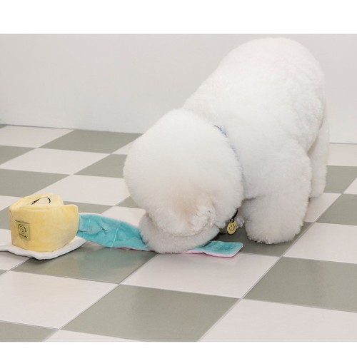 韩国ins新款宠物狗狗啃咬藏食微笑蛋糕嗅闻发生慢食可爱生日玩具