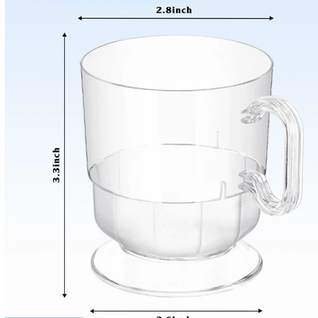 PS пластиковая 8 унций 240 мл круглая чашка с ручкой матовая кофейная чашка с ручкой пластиковая чашка трансграничная