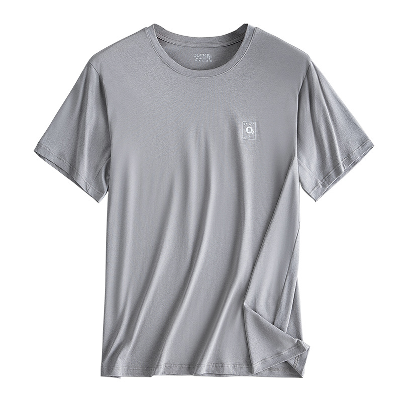 Camiseta de manga corta de algodón Tencel suave para primavera y verano para hombre, ropa exterior informal blanca fina y holgada para niño, venta al por mayor