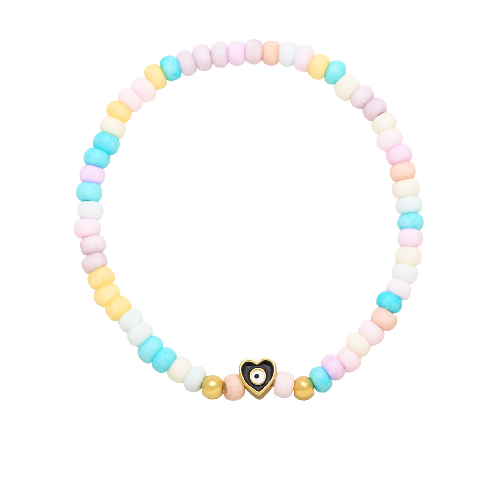 Bohemian Heart Shape Copper Beaded Plating Bracelets 1 Piece