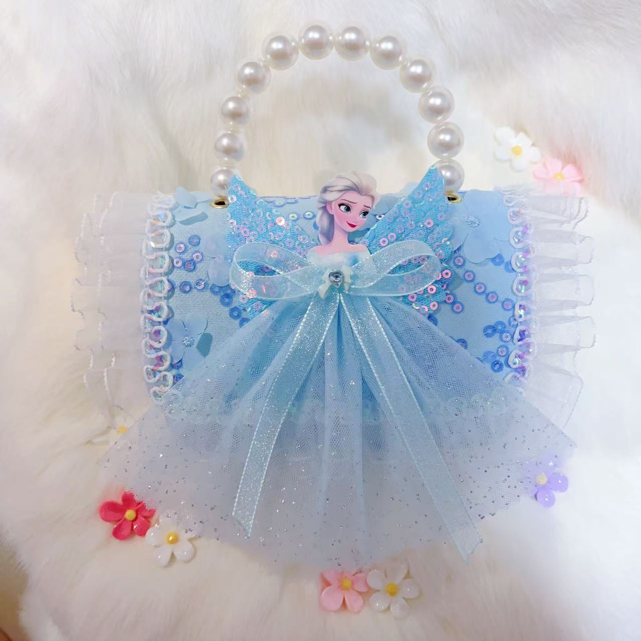 Bagos de perlas para niños 2024 nuevos bolsos para niños bolsos de mochila de niñas bolsos accesorios de princesa bolsos de viento de fragancia