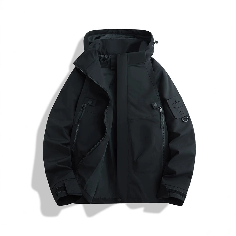 Ветровлагозащитная oversize куртка с капюшоном, американский стиль, износостойкая, регулируемые манжеты