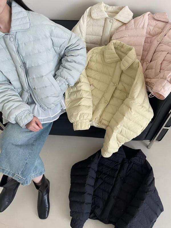 韩国原版2025冬季宽松显瘦百搭翻领羽绒服女装短款保暖白鸭绒外套|undefined