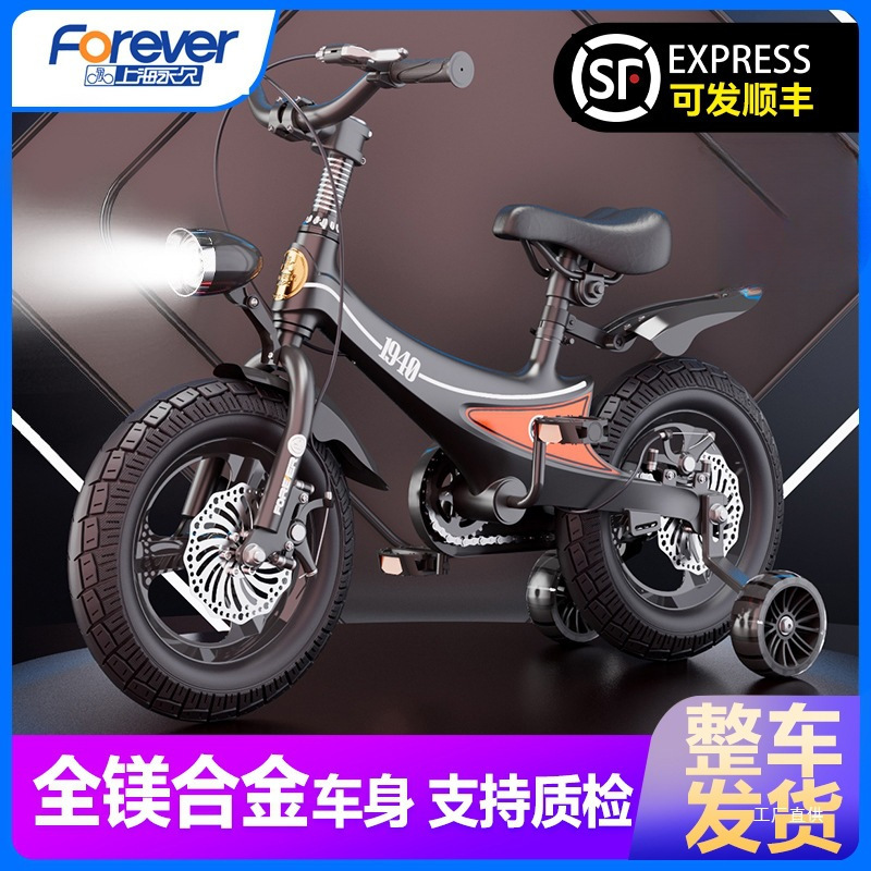 Forever Kidsren's Bicycle 3 to 6 Years Old 8-12 Years Old Bicycle Ultra-Light Magnesium Alloy Boys and Girls with Auxiliary Wheels