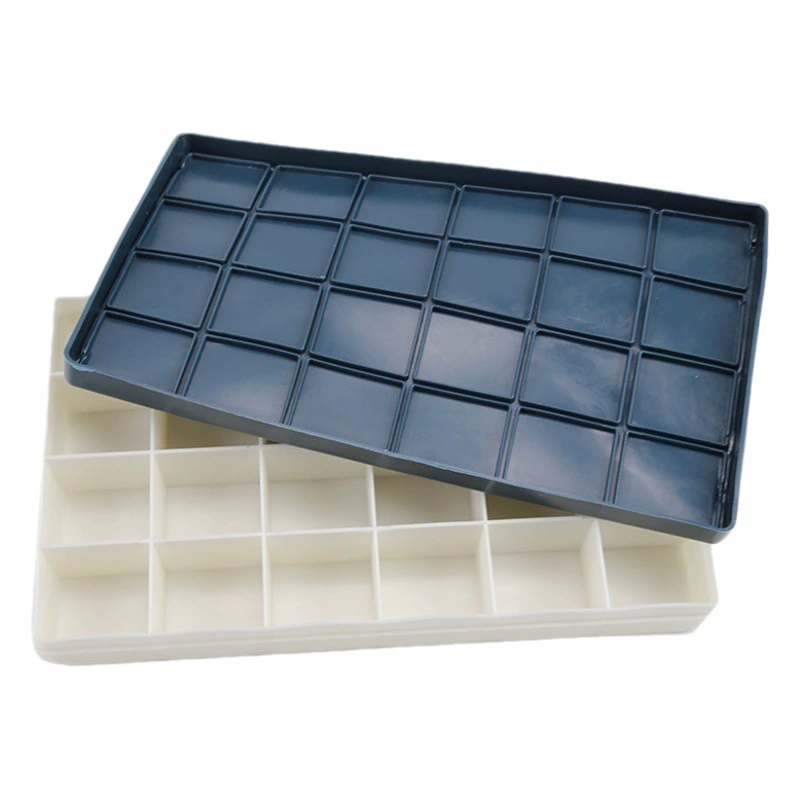 Minghua 24-сеточная акриловая гуашь мягкая крышка коробка для пигмента упаковочная коробка 48-сеточная портативная непроницаемая для перелива пигментная коробка пустая коробка для смешивания цветов
