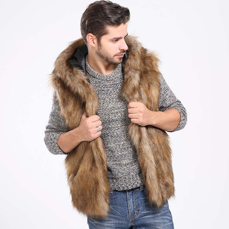 Men's Imitation Fur Mink Vest Men's Vest Jacket Casual Slim Trendy Short Imitation Fur Jacket