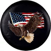 Резервный колесный чехол США флаг ПВХ кожа водонепроницаемый пылезащитный универсальный прицеп внедорожный кемпинг колес