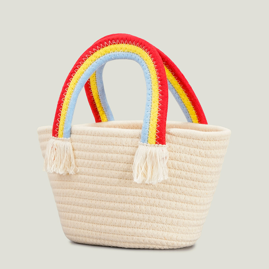 Women's Small Straw Solid Color Fashion Weave Bucket Straw Bag display picture 3