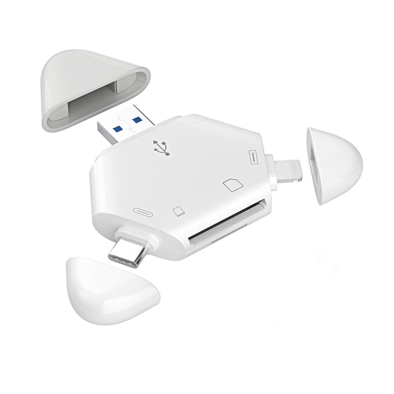 三合一磁吸读卡器适用苹果手机type-c/usb电脑平板SD/TFOTG读卡器|undefined