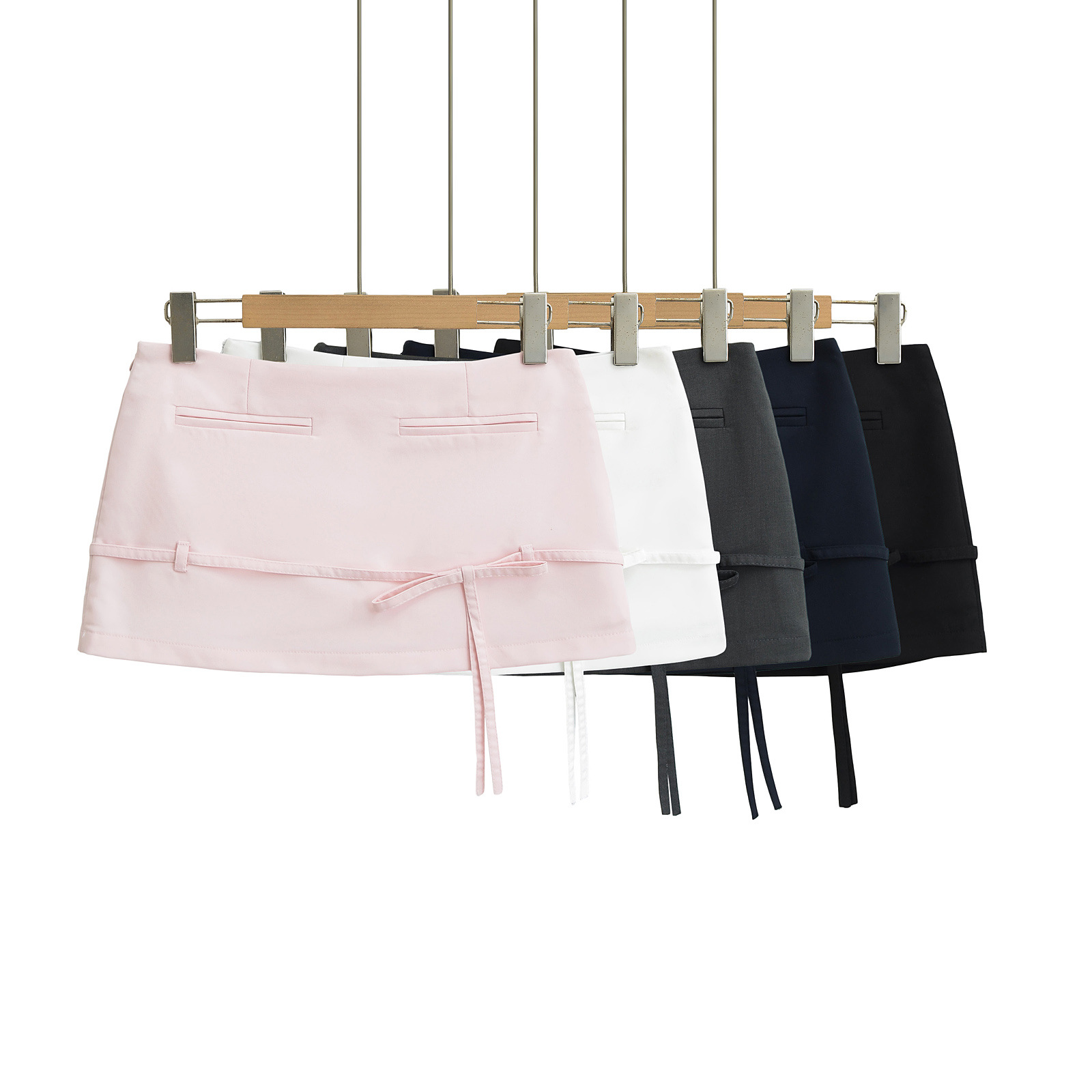 XZ2505-25 Spring New American Style Low Waist Drawstring Bow Lace-up Mini Skirt with Safety Pants Skirt