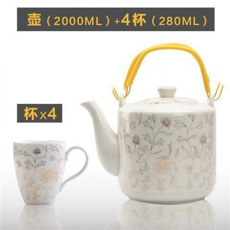 Ceramic glass big teapot, set