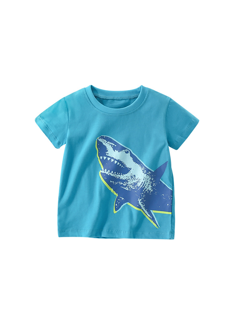 Malwee transfronterizo niño camiseta de cuello redondo de verano nuevo estilo europeo y americano de niños de manga corta casual camiseta de ropa infantil