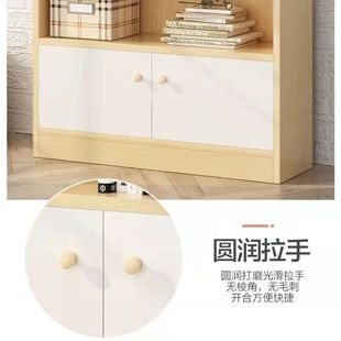 Student Solid Wood Bookcase Bookshelf Children's Desktop Storage Cabinet Living Room Floor with Bookcase Integrated Wall-Mounted Weidong