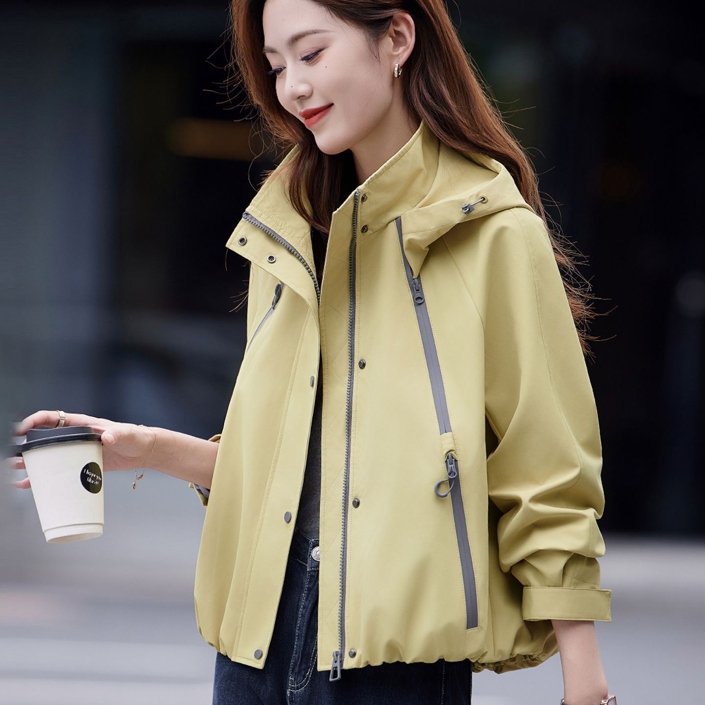 Windbreaker Jacket Women's Short Spring & Fall 2025 New Style This Year's Popular Hot Style Super Good-Looking Classy Age-Reducing Versatile Top