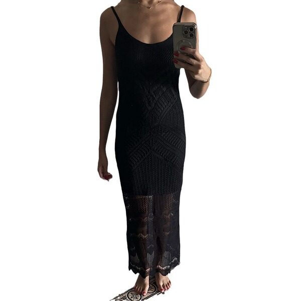 Knitted summer long skirt