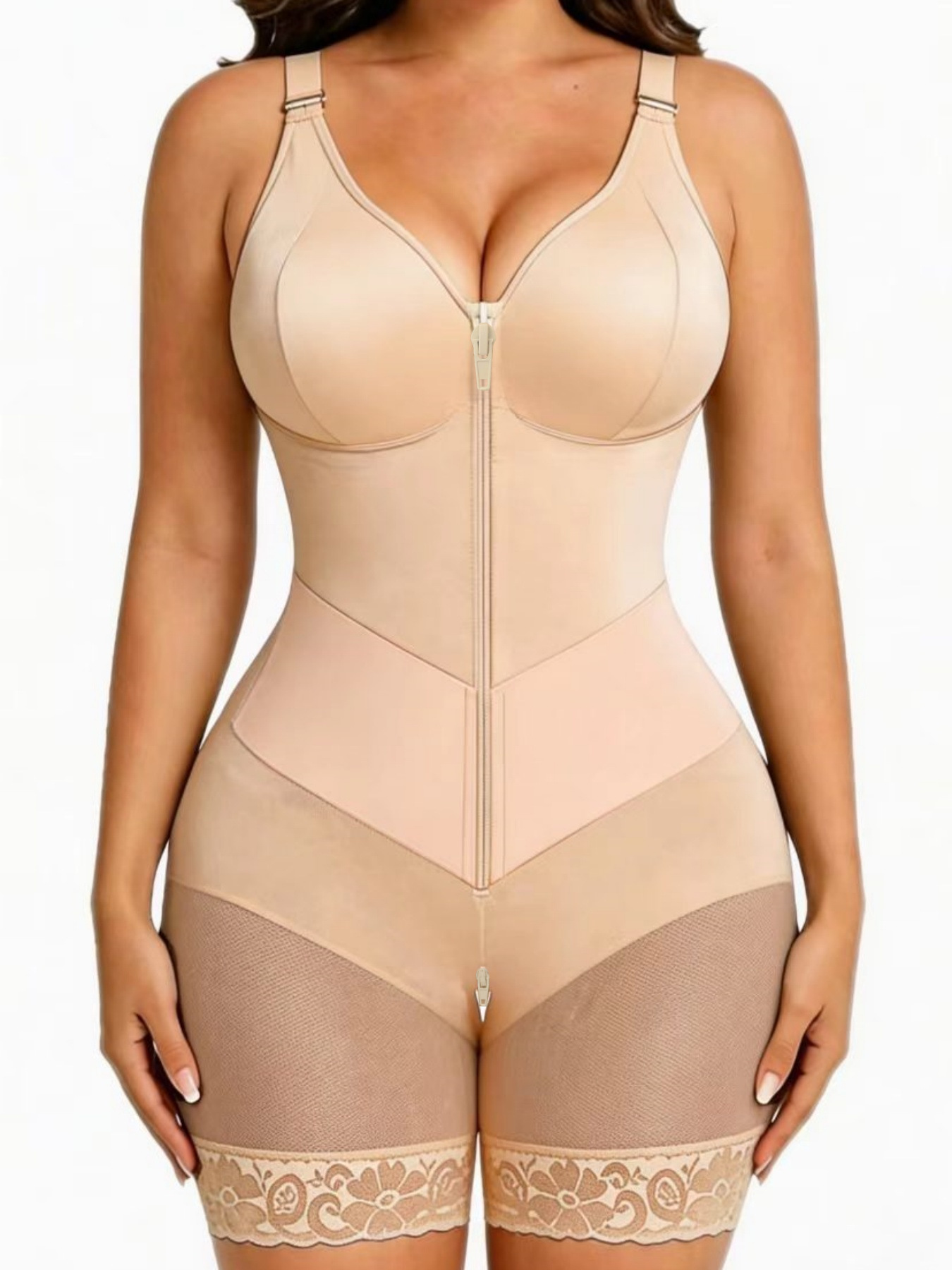Faja Modeladora Enteriza Talla Grande de Poliéster y Nylon, Transpirable, Control de Abdomen y Levanta Glúteos image 8