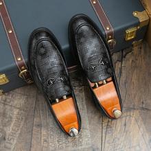 英伦男士正装皮鞋男青年韩版黑色商务休闲男鞋子皮鞋一脚蹬懒人鞋