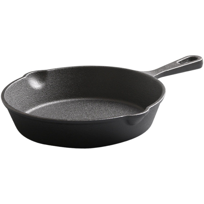 Sartén de hierro fundido sin recubrimiento, pequeña y antiadherente por curado