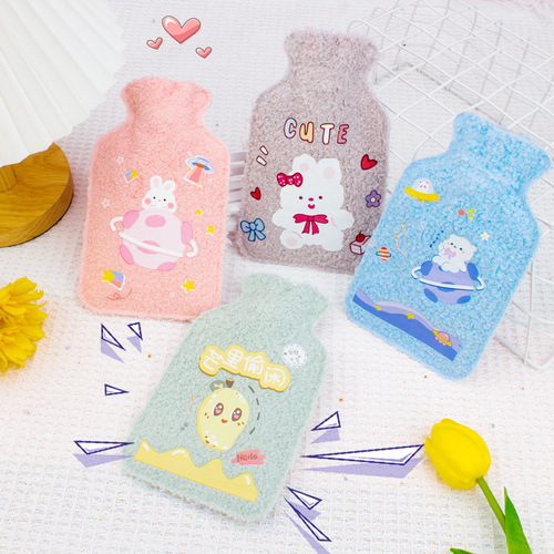 Creative mini water-filled hot water bottle hand warmer plush cartoon water-filled hot water bottle plush student cute warm baby