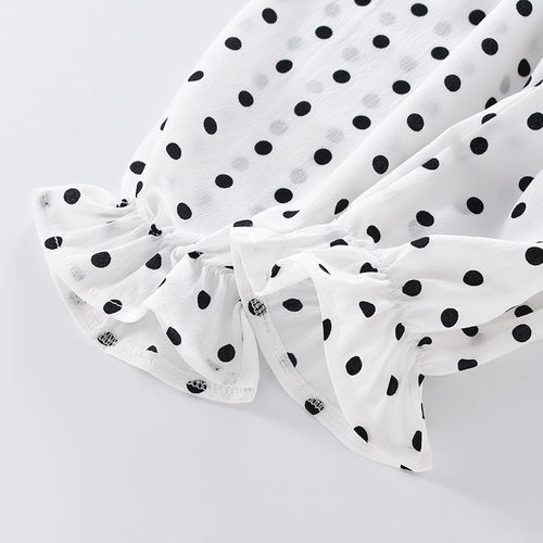 Girls sling suit children's summer clothes Korean version girls polka dot sling 2024 new chiffon suit baby children's clothing