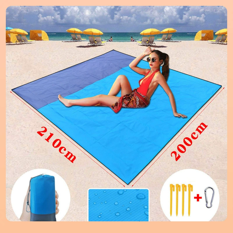 ✅Место карманный пикниковый ковер Amazon Outdoor Camping Beach Mat Waterproof Plaid Polyester Picnic