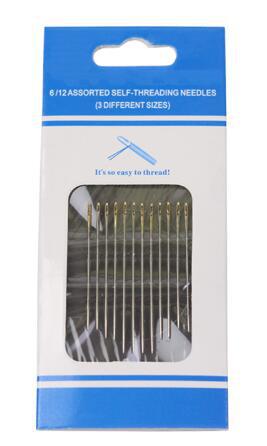 Aguja de coser a mano tubo de almacenamiento de sándalo entrada lateral ciego con aguja de cola dorada herramienta doméstica tubo de almacenamiento de costura caja de costura al por mayor