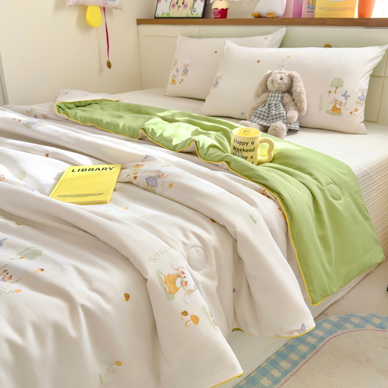 クラスA二重糸プリント夏はエアコン夏涼しさで学生寮の洗濯機に洗濯されている