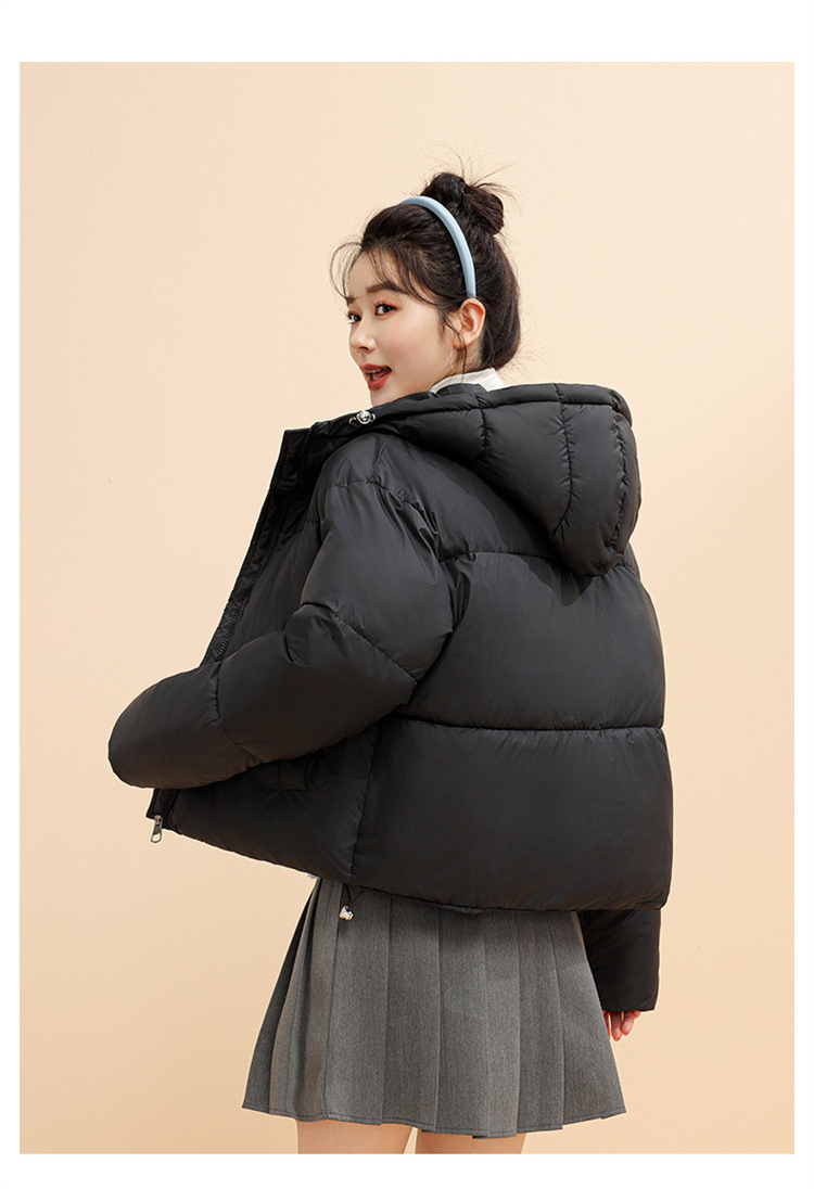 Chaqueta corta con capucha para mujer, estilo coreano, de invierno, corta, gruesa, cálida, de algodón, para mujer_voghion.com
