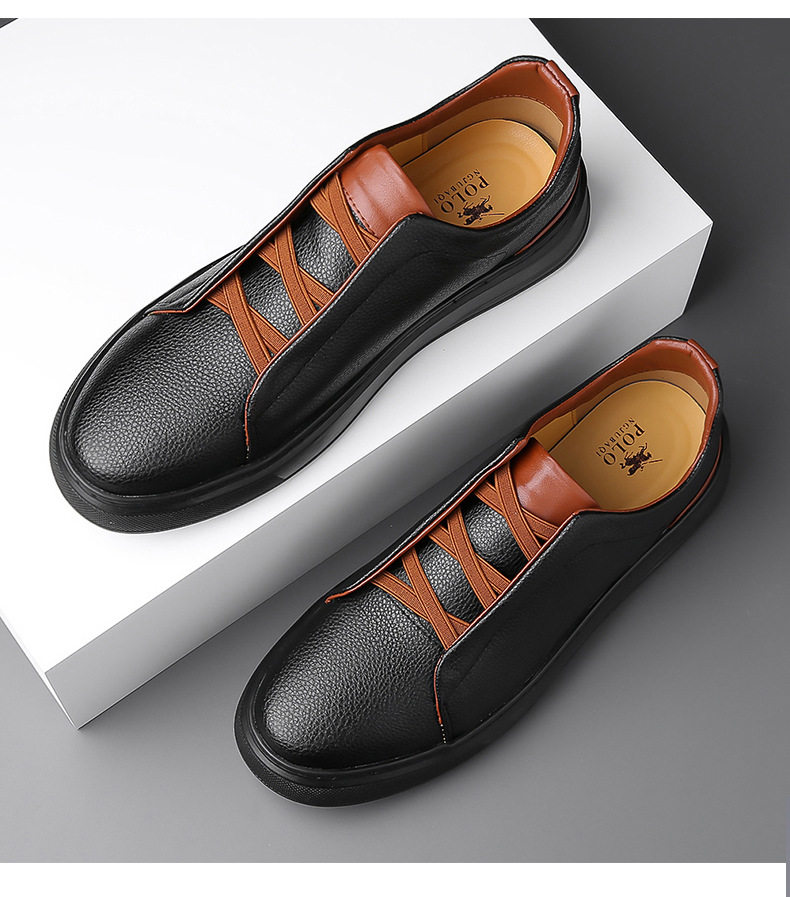 Giày sneaker nam cổ thấp dáng thể thao thoải mái, chống thấm nước, chống trượt, dây thun tiện lợi — 8088 màu đen, 8806 màu trắng, 8806 đen nâu chi tiết 21