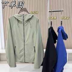 秋季新款女士耐磨防风弹力户外纯色连帽软壳外套081803