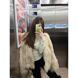 富家千金皮毛一体外套韩系高级感好看环保皮女年轻款时尚秋冬