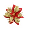 Christmas Simulation Flower Golden Powder Hollow Stereo Flower Christmas Pull Flower Ring Decoration Accessories Wedding Day Celebration scene layout