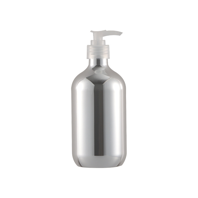 Plata Luz de lujo plástico de alto aspecto desinfectante de manos botella de oro de gama alta botella vacía sub-embalaje cosméticos botella de loción 500ml