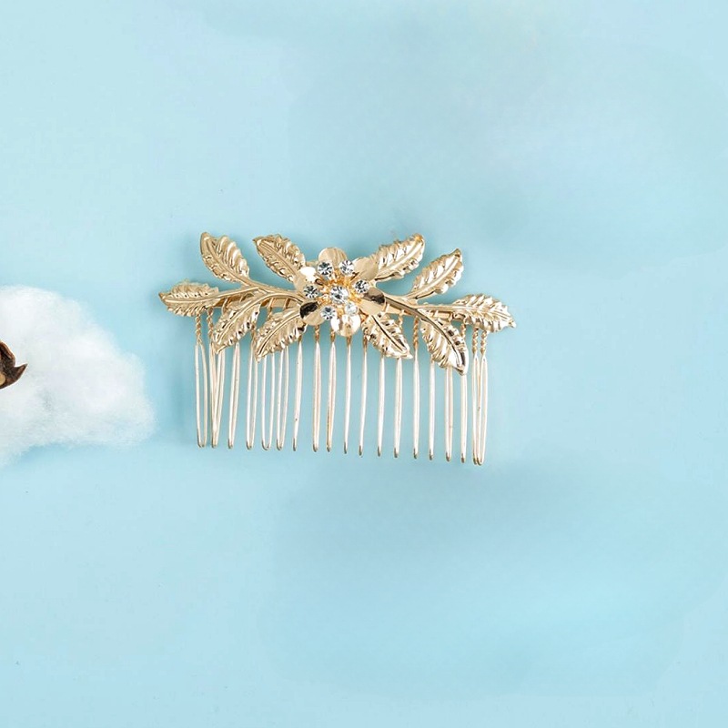 Estilo coreano moda nueva hoja vintage metal pelo peine de las mujeres Bangs updo pelo clip superior accesorios para el cabello al por mayor